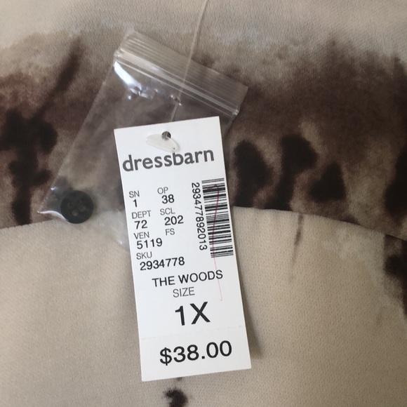 Blouse Long Sleeve Tan and Brown - Picture 4 of 6